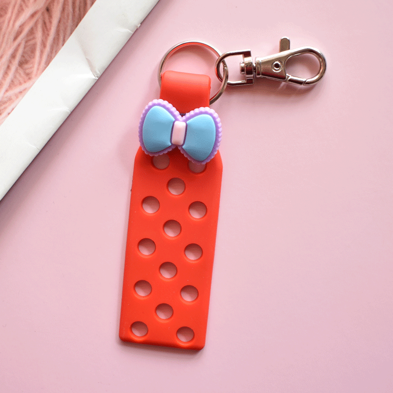 Wholesale of 10PCS Colored Bow PVC Soft Adhesive DIY Board Keychain ACC-KC-RYYY003