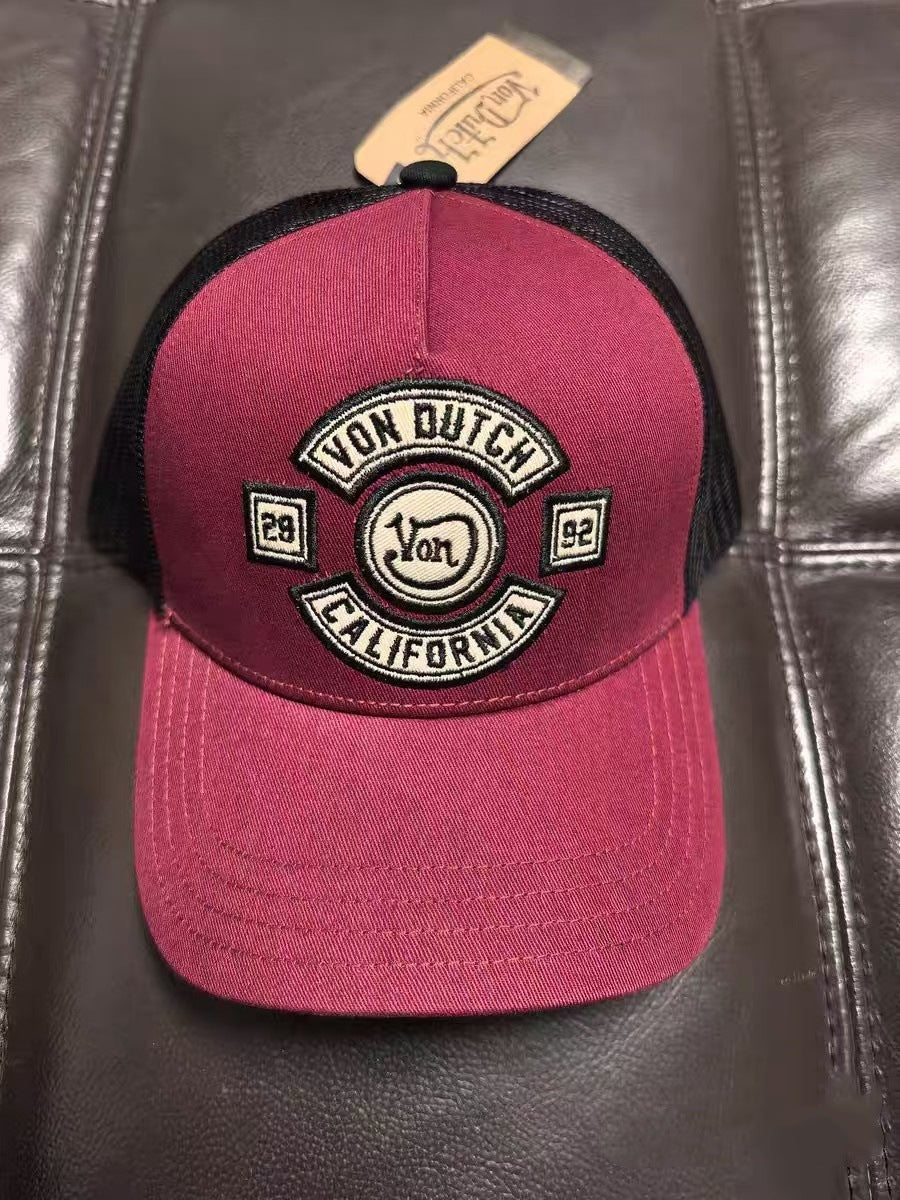 Wholesale Cheetah Print Embroidered Mesh Trucker Cap Red Sun Protection Baseball Hat Trendy Gift Resale