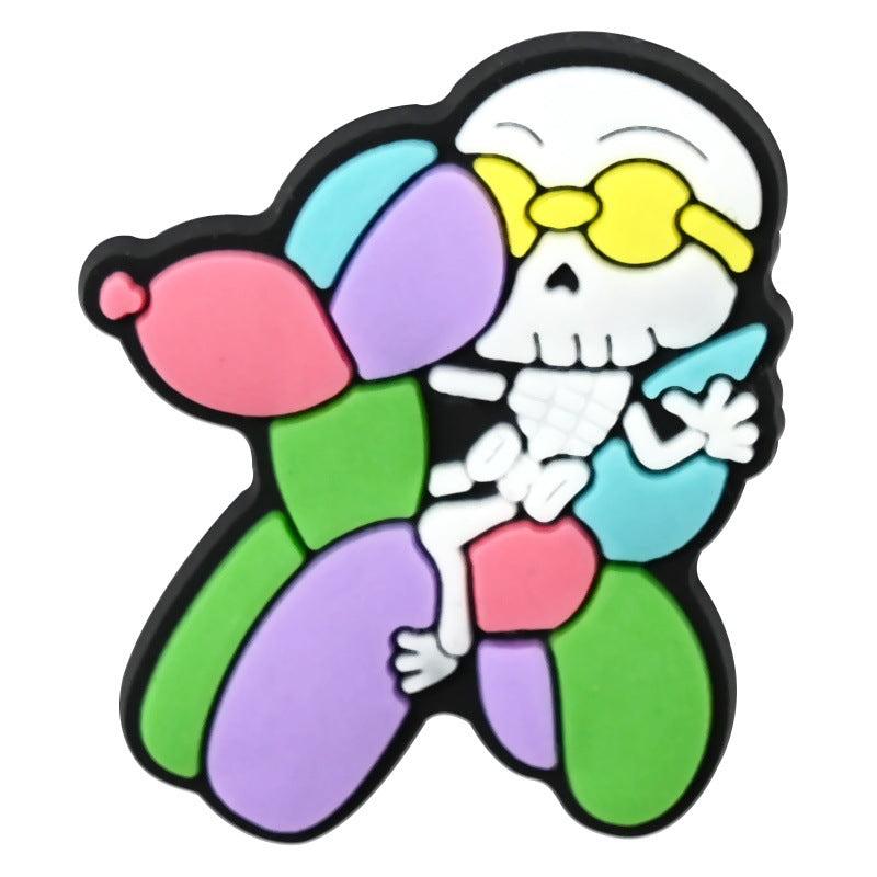 Wholesale Random 100pcs Cartoon Balloon Dog Series  PVC Soft Rubber Shoe Buckle Decoration