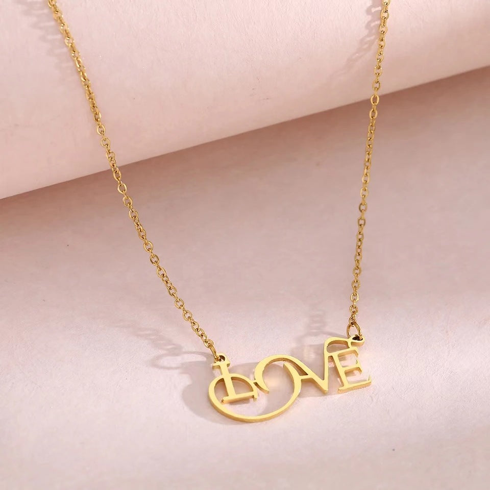 Wholesale  Stainless steel Valentine's Day LOVE necklace