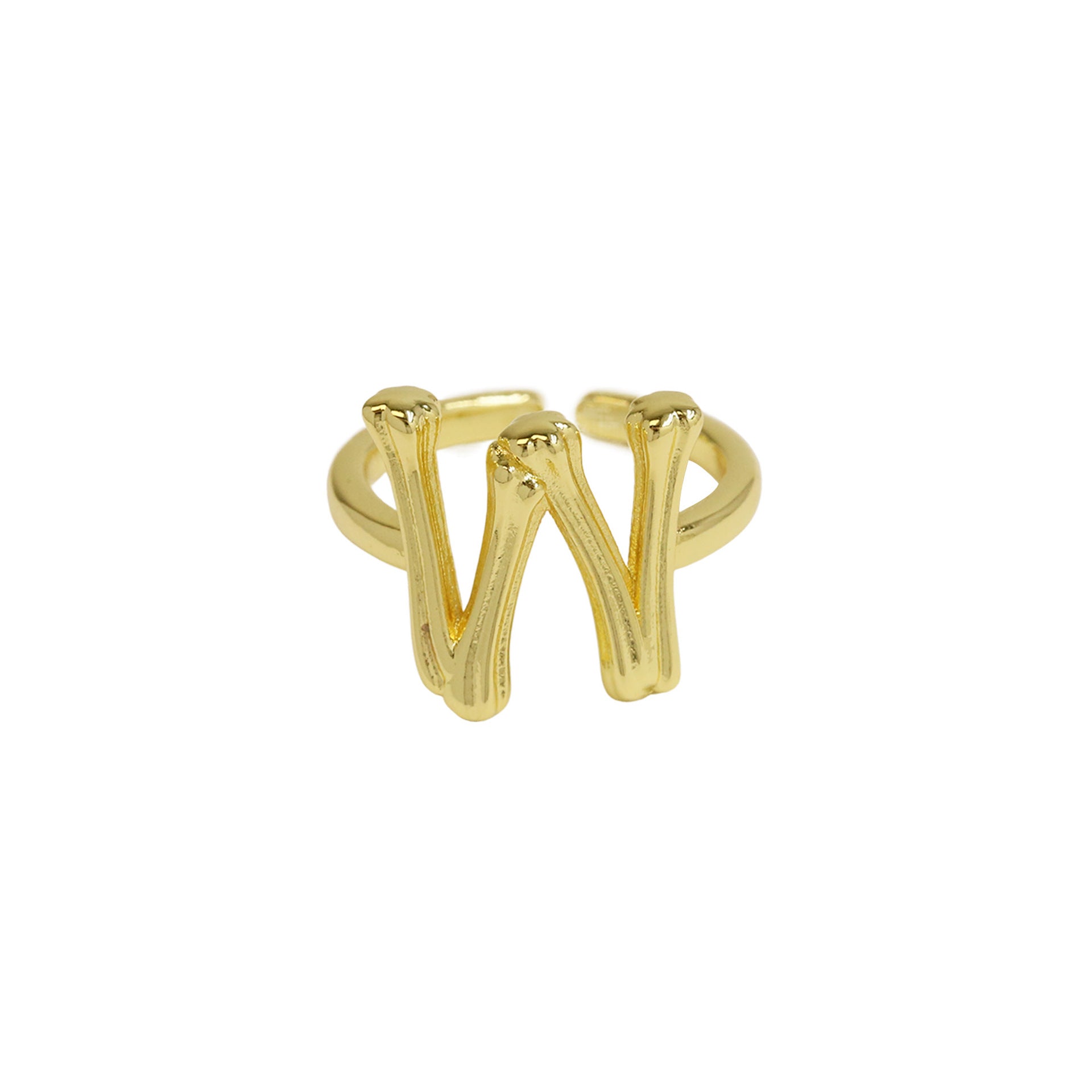 Wholesale  Golden Bamboo Bamboo Simple 26 English Letters Open Ring