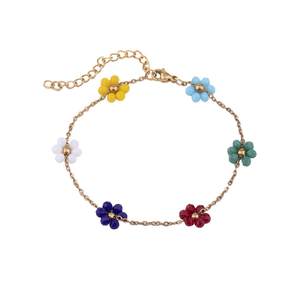 Wholesale Daisy Sunflower Titanium Steel Bracelets Epoxy Bracelet ACC-BT-Ruix002