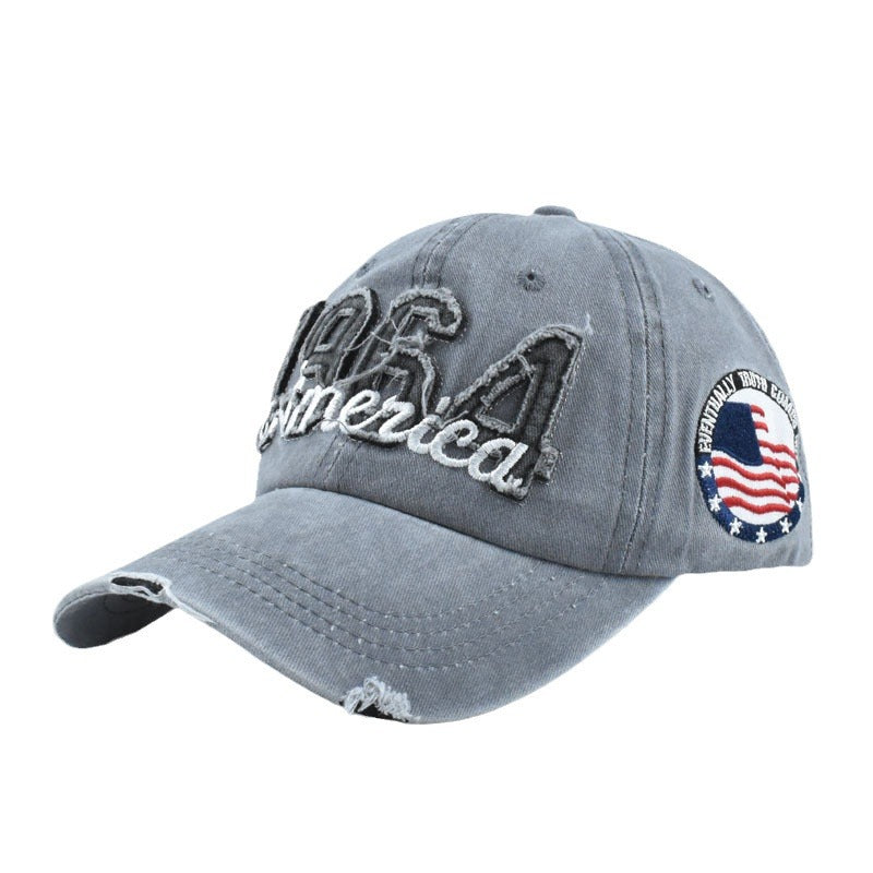 Wholesale washed baseball cap three-dimensional embroidery baseball cap
