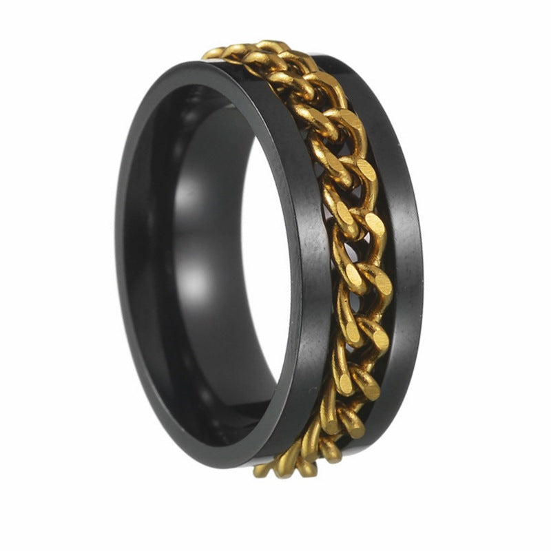 Wholesale Men's Titanium Steel Rotating  Ring