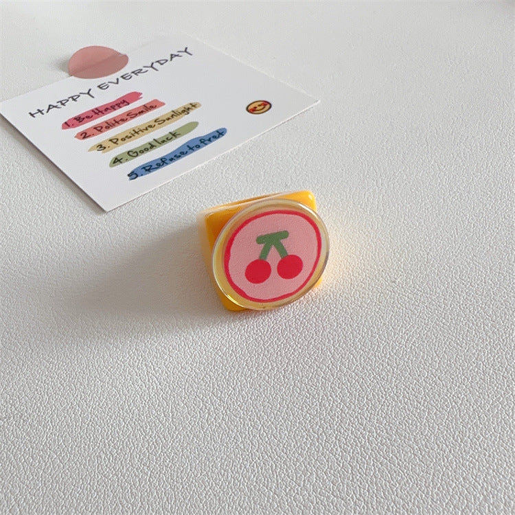 Wholesale  Acrylic Cute Sweet Smiling Cat Puppy Ring