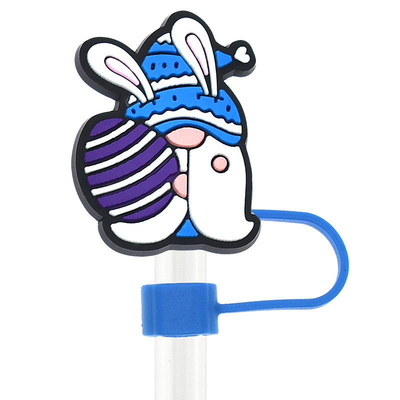 Wholesale Random 100pcs Easter 10mm PVC Soft Straw Tube Cap ACC-SCR-RYY088