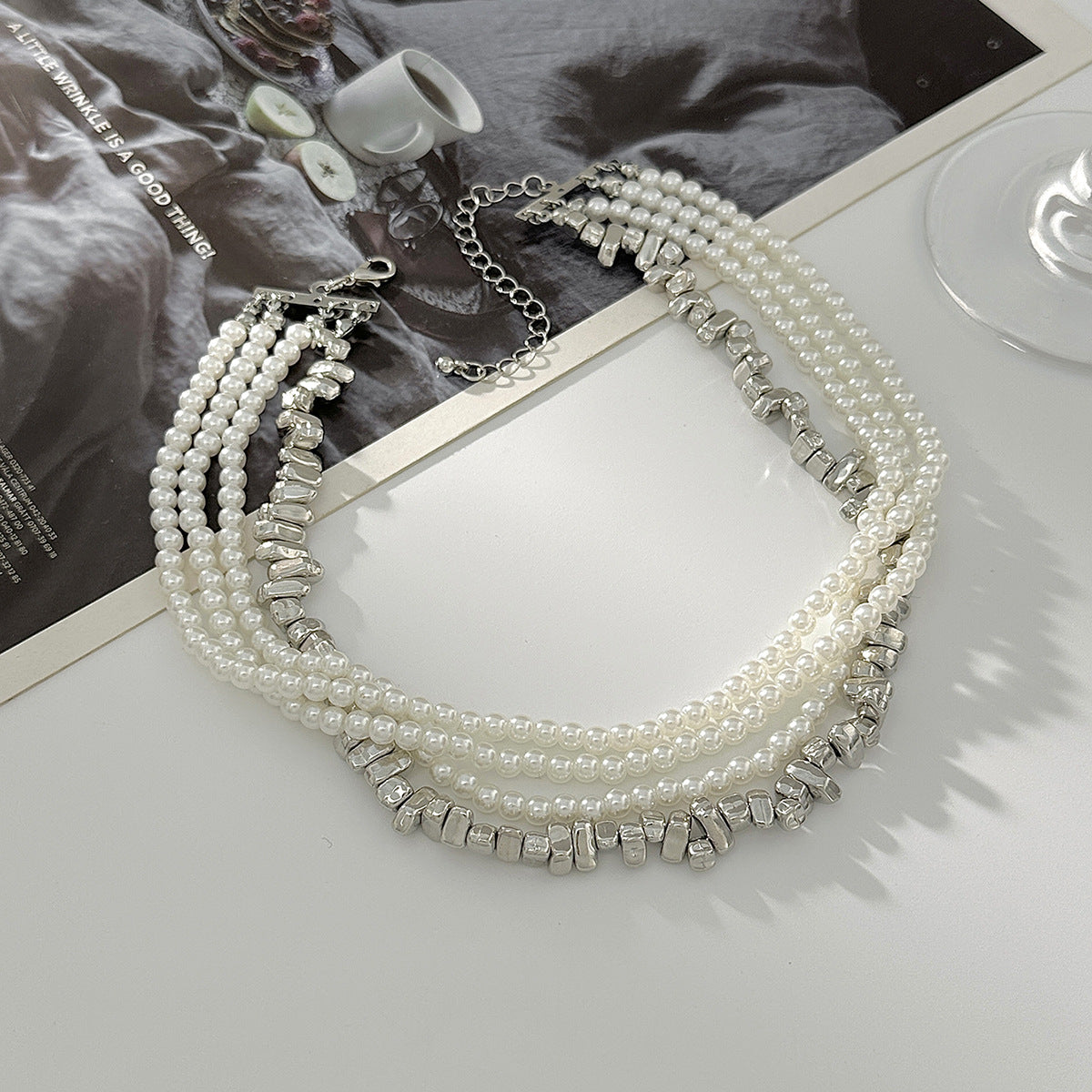 Wholesale Hip-Hop  Wrapped Clavicle Chain Beaded  Necklace