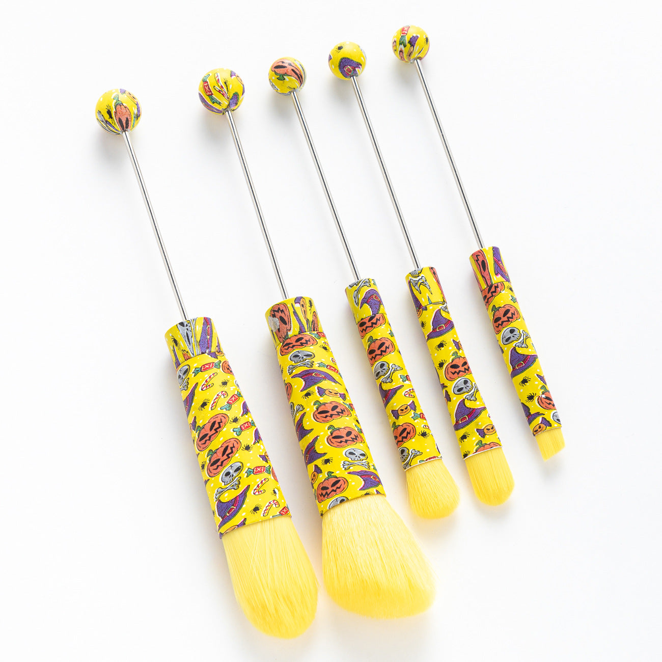 Wholesale Beadable 5 Pcs/set Christmas Halloween Printed DIY Beaded Makeup Brush ACC-MB-HuaH004