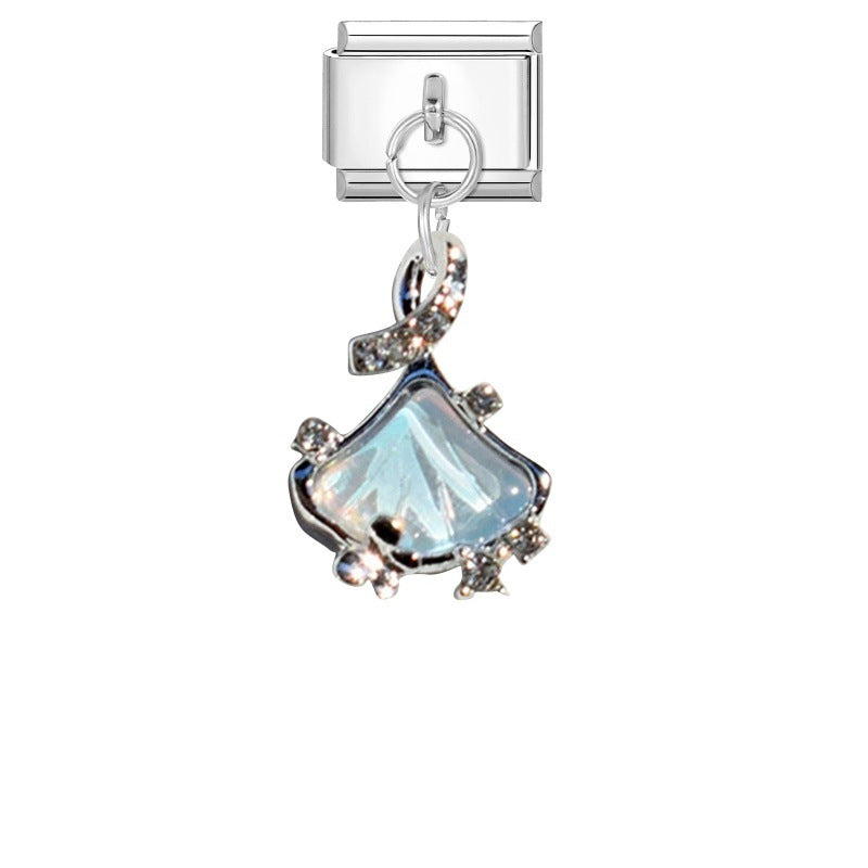 Wholesale Italian Charm Bracelet 9mm DIY Pink Purple   Creative Stainless Steel Composable Bracelet