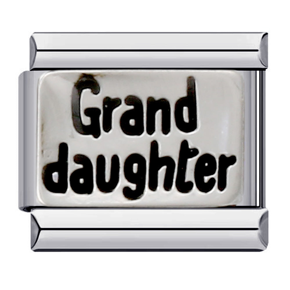 Wholesale Italian Charm Bracelet 9mm DIY Splicing Removable English Combination Stainless Steel Composable Bracelet