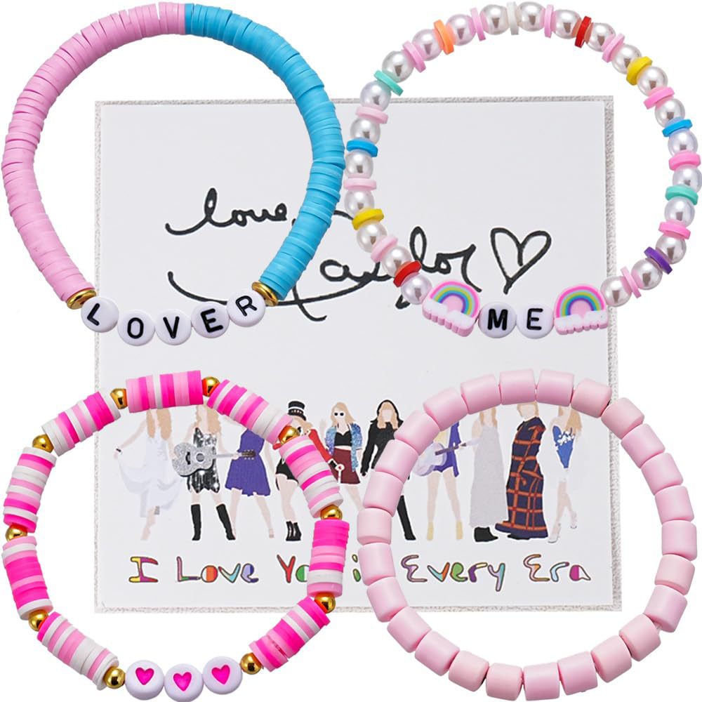 Wholesale Polymer Clay TS Acrylic Letter Smiley Rainbow Friendship Bracelet ACC-BT-FenRui008