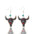 Wholesale western Denim-style cow head color leather earrings
