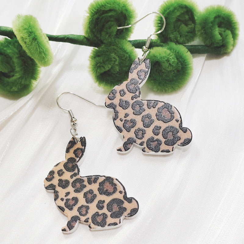 Wholesale 10pcs Easter Acrylic Colorful Cartoon Cute Bunny Earrings