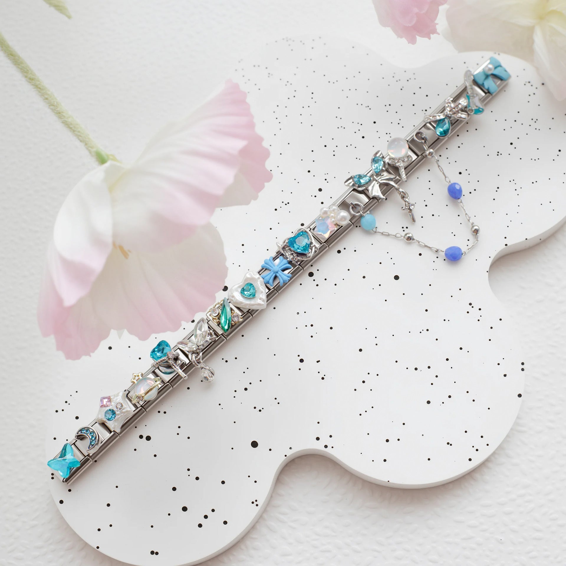 Wholesale 2pcs/pack 9mm Italian Charm Starter Bracelets DIY square Single Section Creative Stainless Steel Composable Bracelet