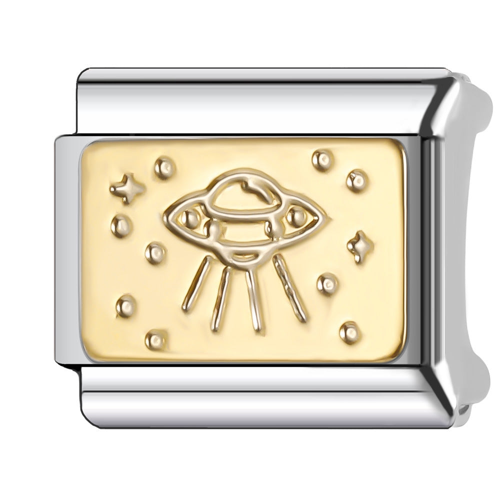 Wholesale Italian Charm Bracelet 9mm DIY Splicing Sun and Star Series Stainless Steel Composable Bracelet