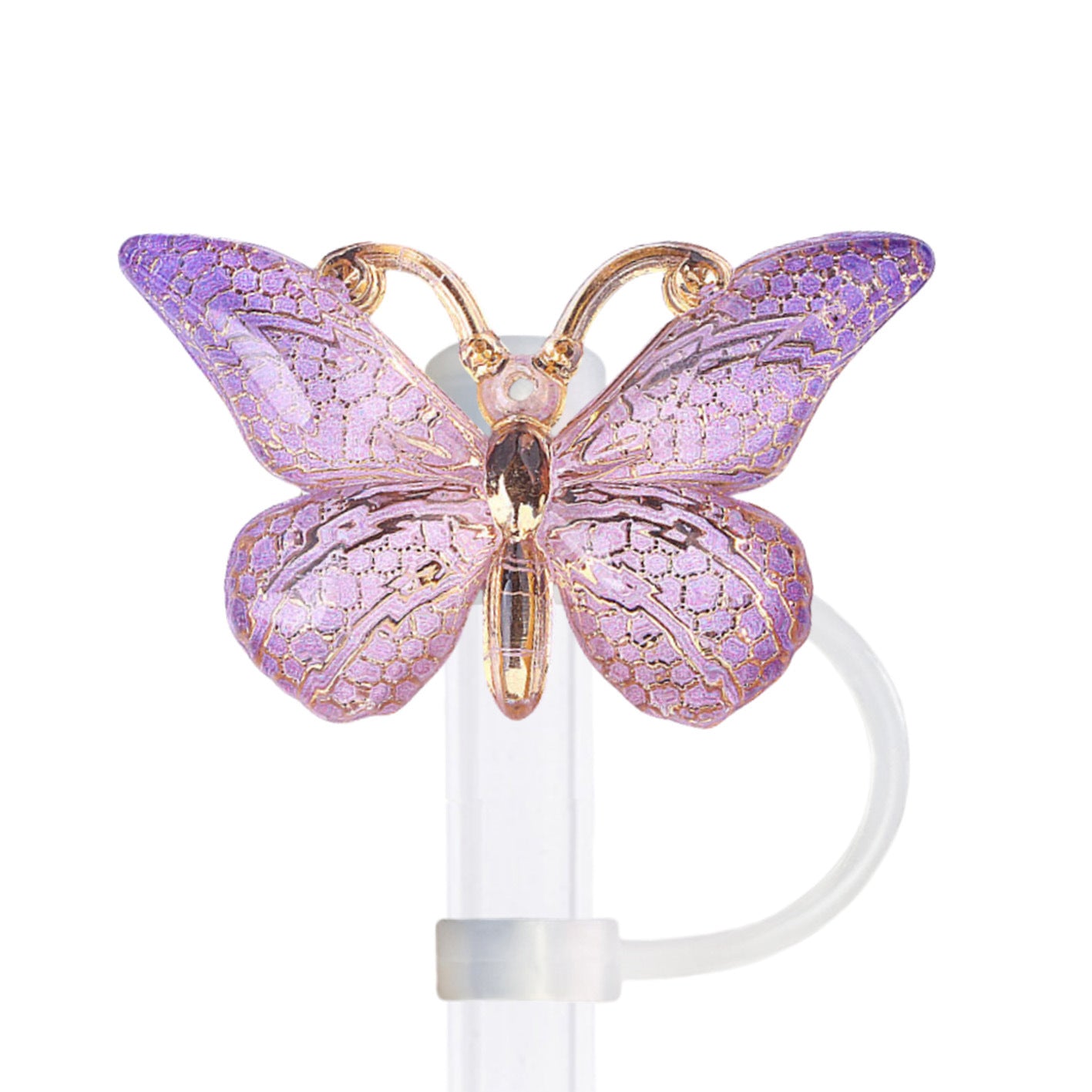 Wholesale 10pcs  Hot stamping gradient butterfly series Straw Cover Straw Tube Cap
