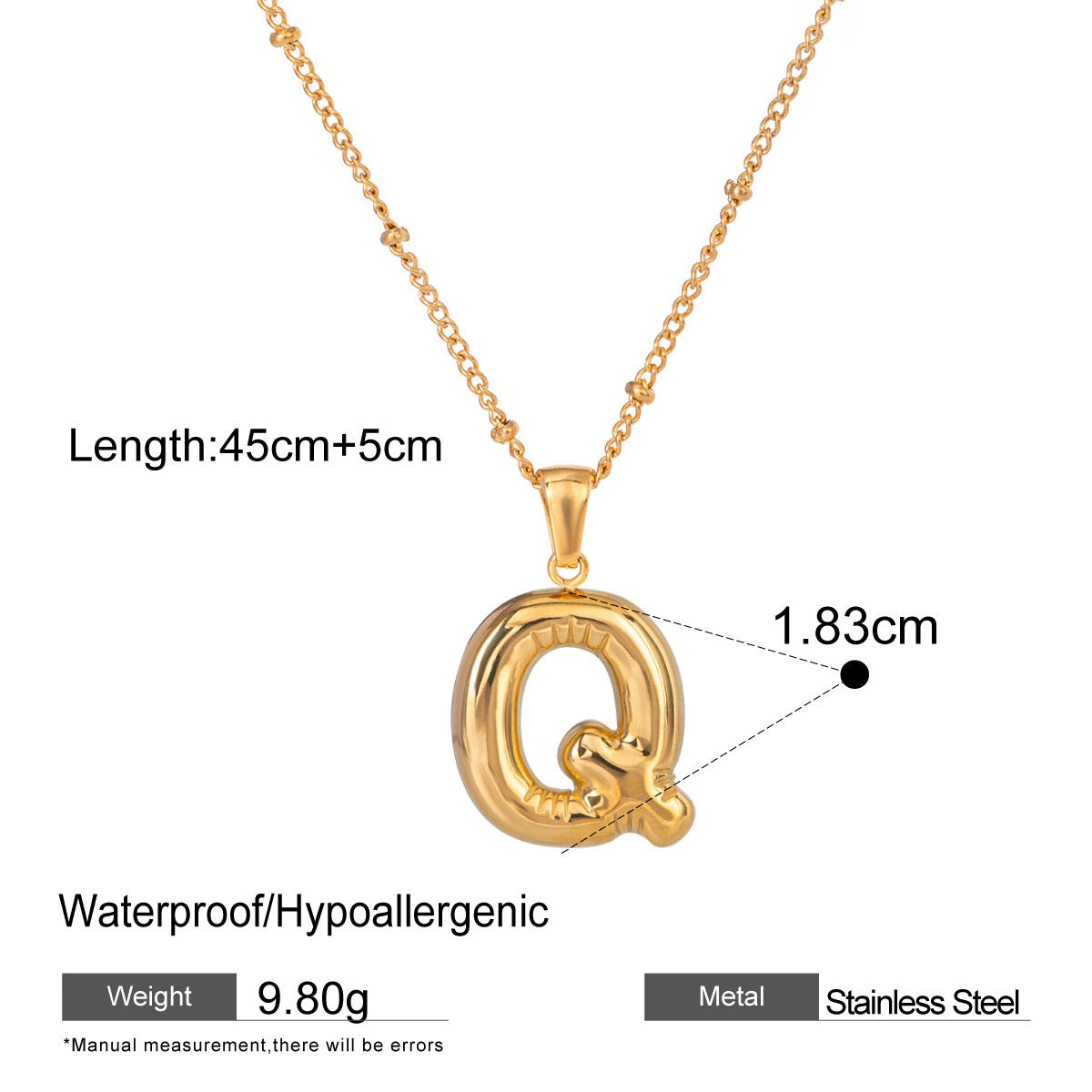 Wholesale Light Luxury Stainless Steel Initial Necklace