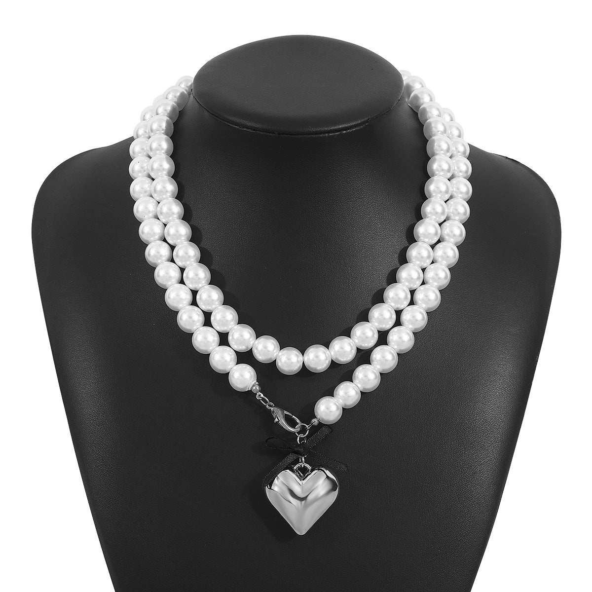 Wholesale  vintage bow earrings  ribbon bow love pearl necklace