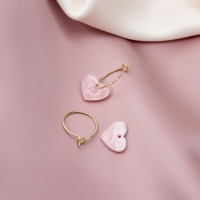 Wholesale Simple and Cute Pink Love Acetic Acid Earrings ACC-ES-MDD061
