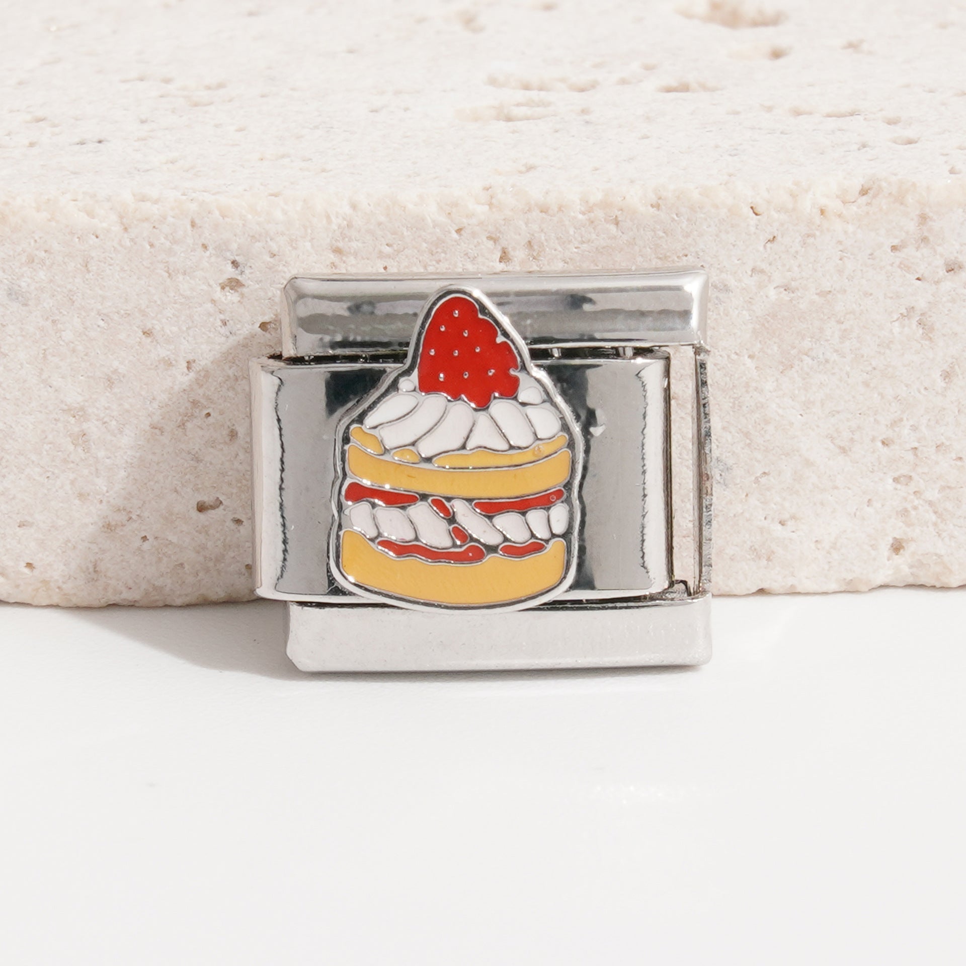 Wholesale Italian Charm Bracelet 9mm DIY Splicing Creative Cake Stainless Steel Composable Bracelet