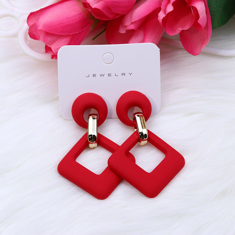 Wholesale Acrylic Spray Paint Fashion Earrings Diamond Hollow Earrings