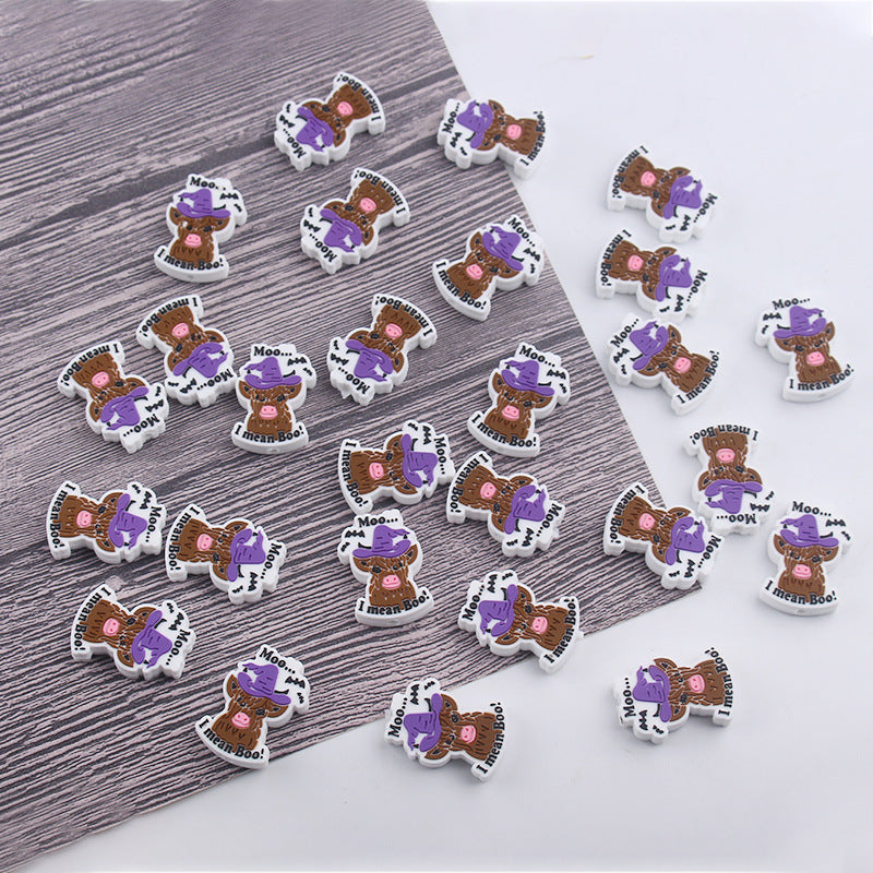 Wholesale 10pcs Cartoon Magic Cow Silicone Beads Focal Beads DIY Beadable Pen Accessories ACC-BDS-GuangTian022