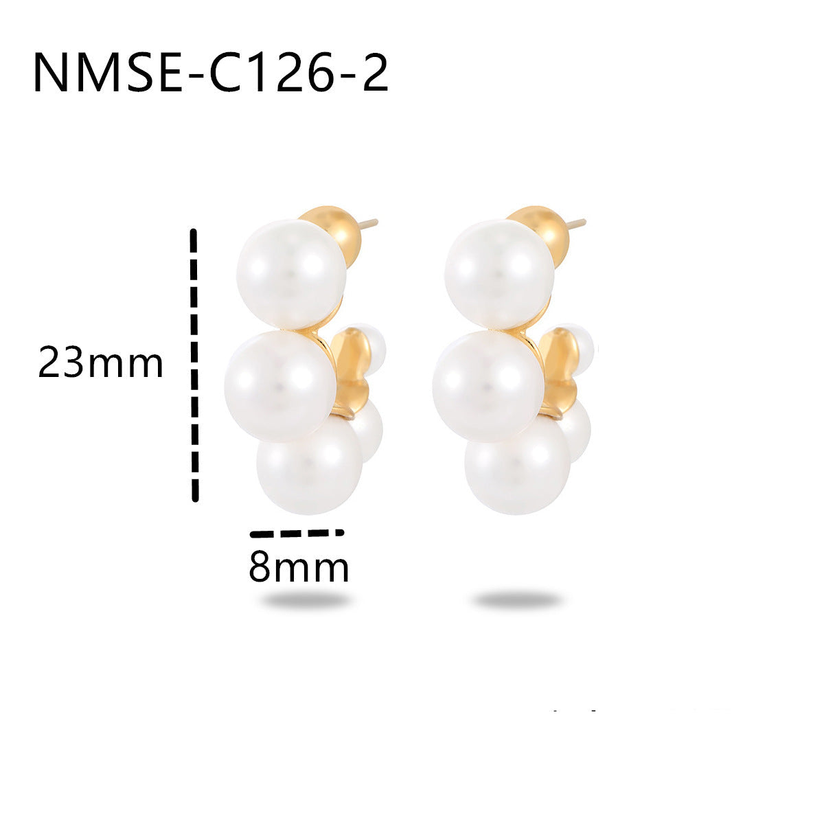 Wholesale  Light Luxury Gold Pearl Stainless Steel Earrings