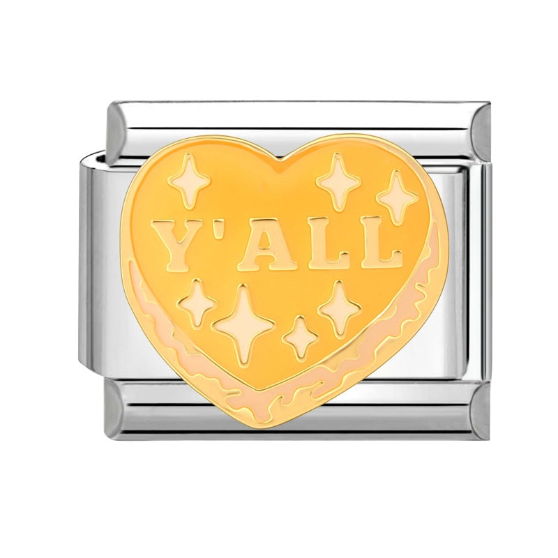 Wholesale  9mm Italian Charm Starter Bracelets DIY square Single Section Creative Stainless Steel Composable Bracelet