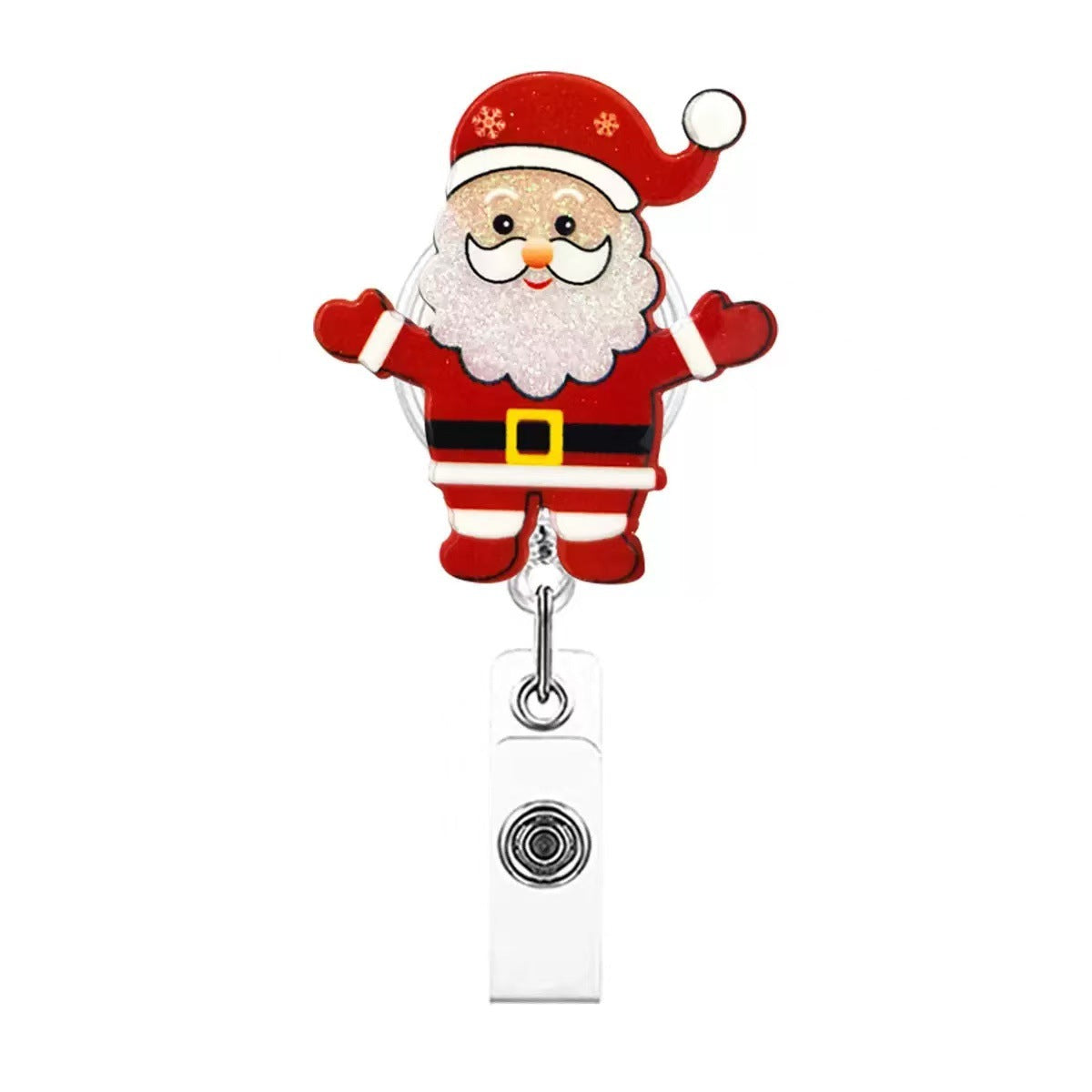 Wholesale acrylic Christmas office staff name tag retractable badge