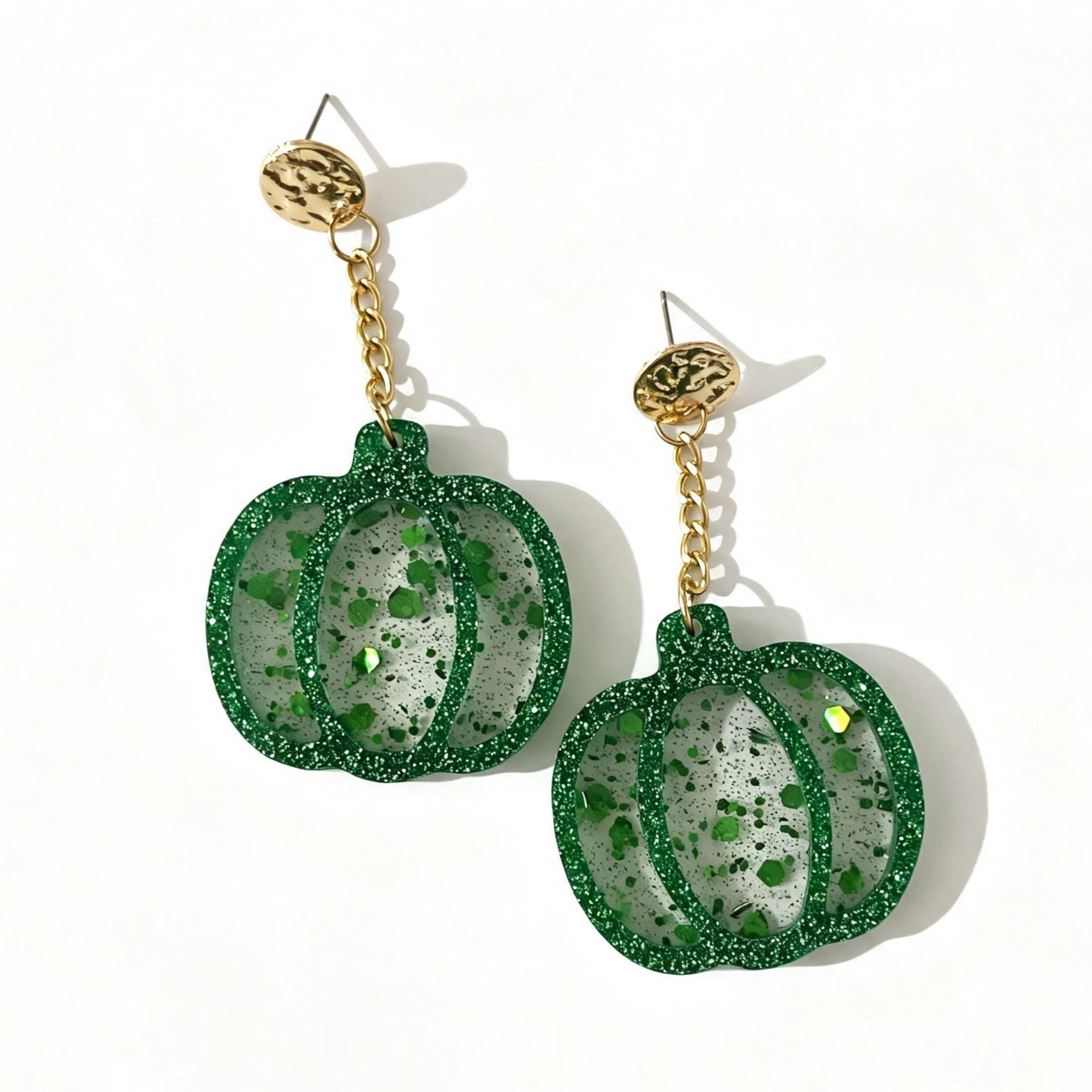 Wholesale Thanksgiving Pumpkin Glitter Acrylic Earrings Cute Holiday Party Fashion Jewelry Gift