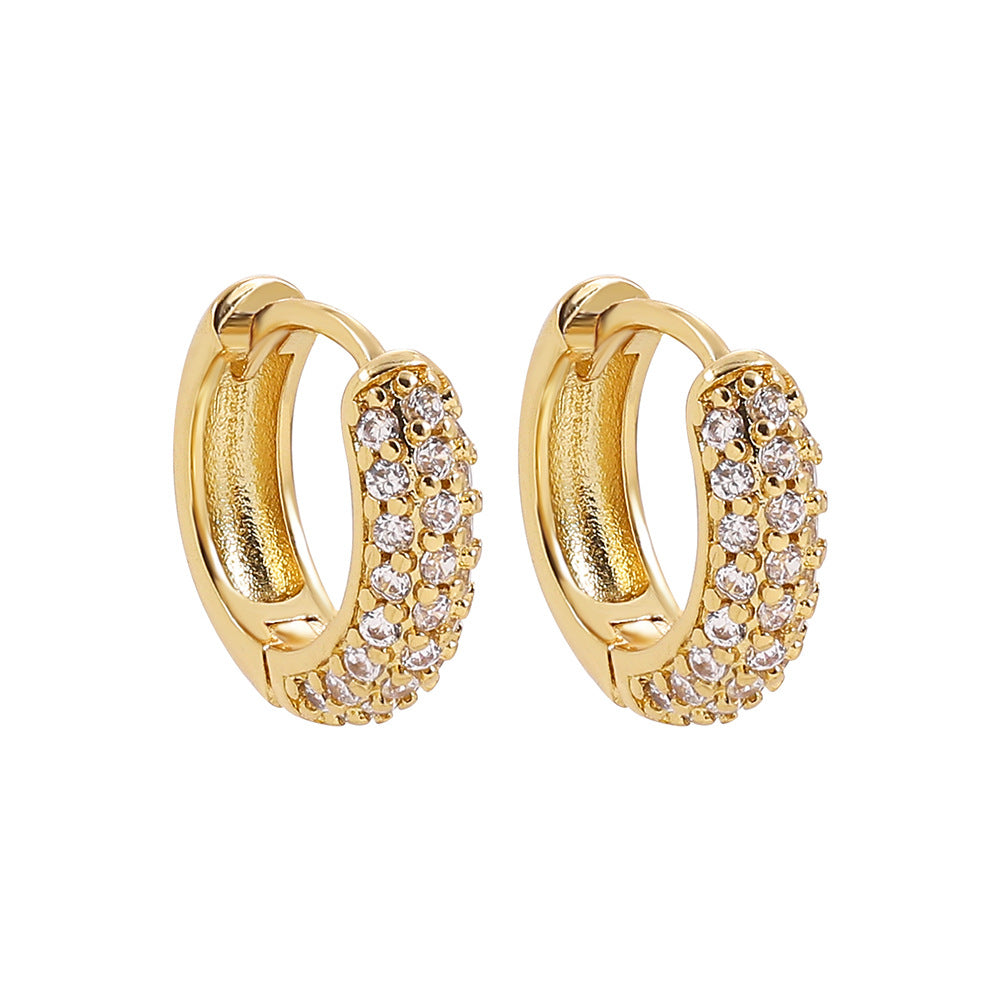 Wholesale  Micro-inlaid Zircon Stainless Steel Earrings