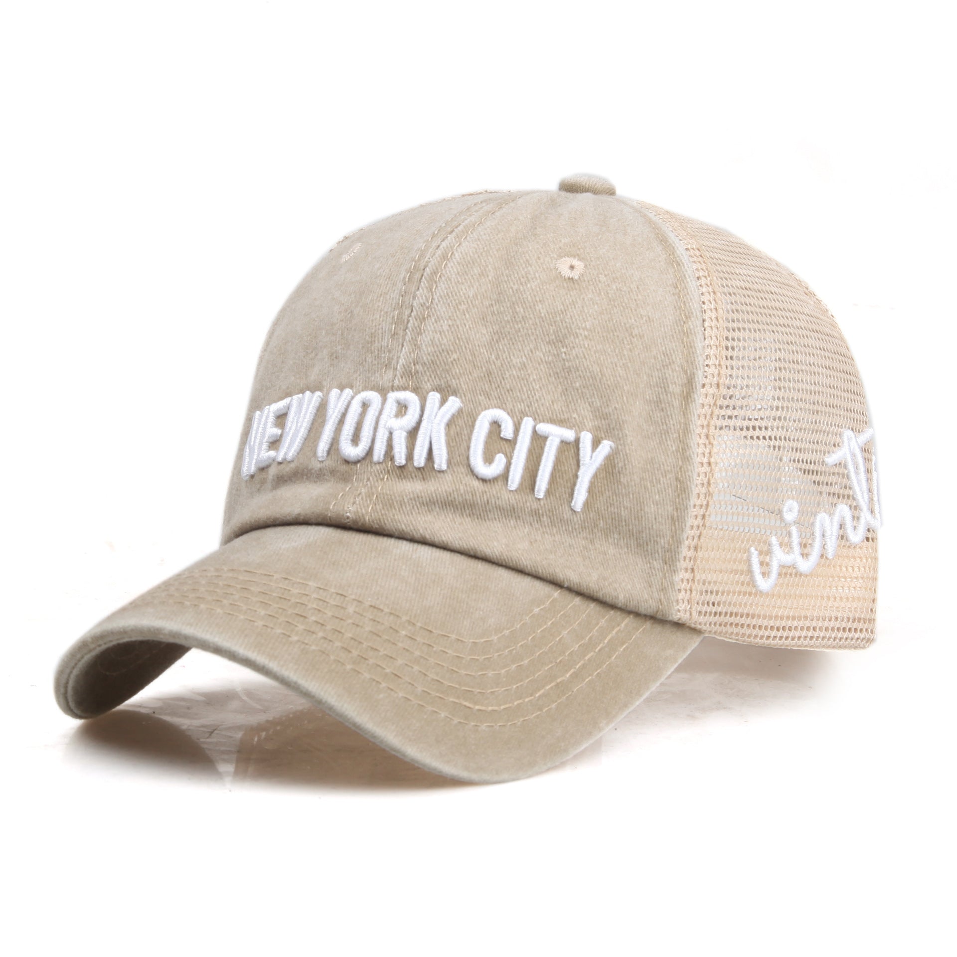 Wholesale Letter NEW YORK Embroidered Washed Baseball Cap
