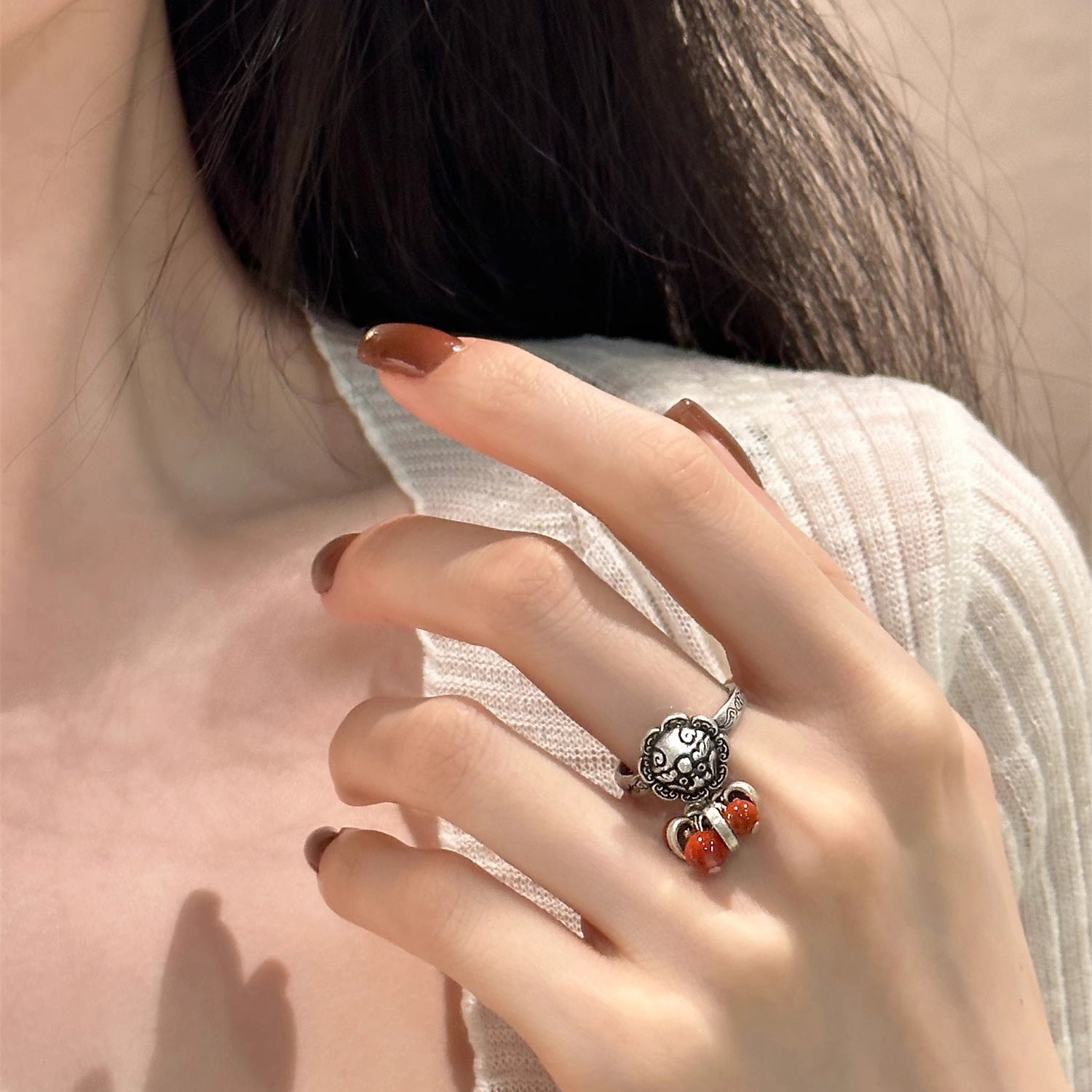 Wholesale  Ethnic Style Pixiu Ring Fashion Creative Rotatable Ring