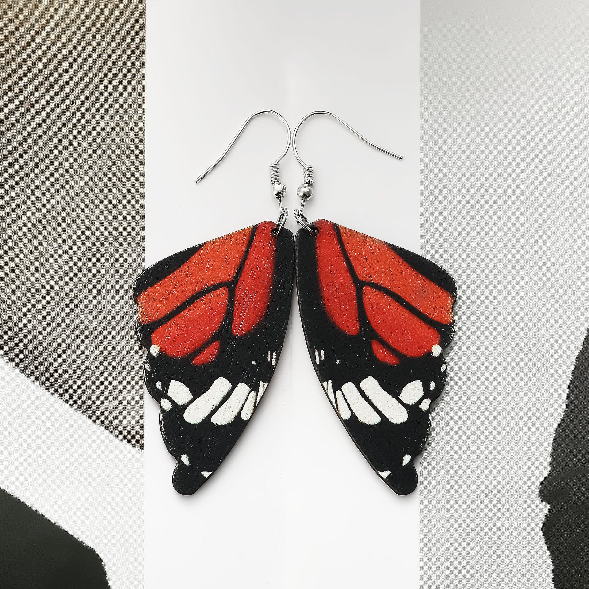 Wholesale  color butterfly female ear clip  pearl earrings