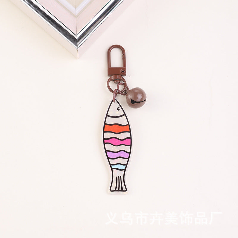 Wholesale Acrylic cat bell keychain