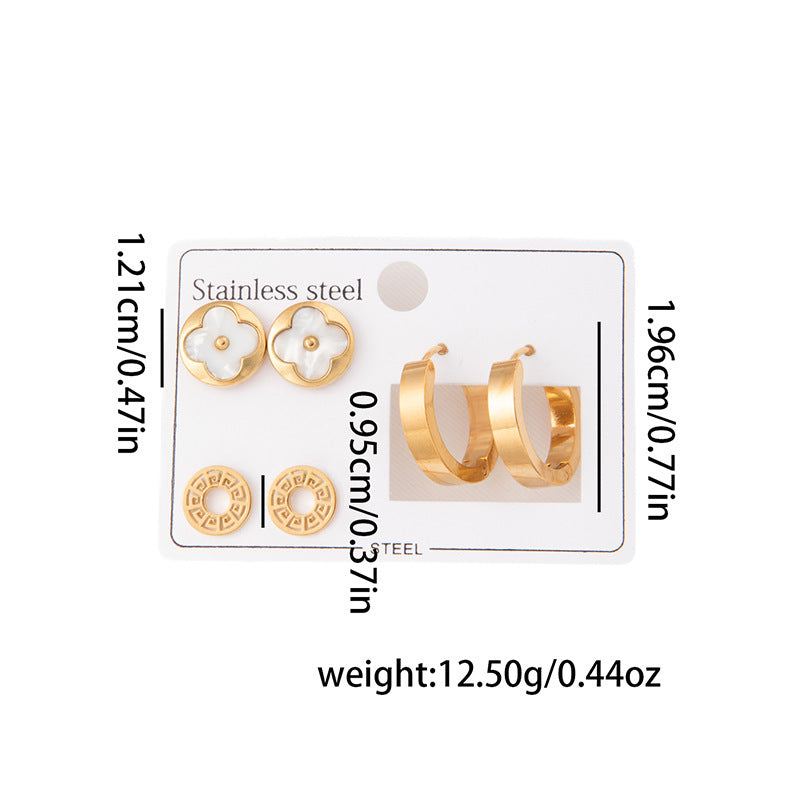 Wholesale Stylish Titanium Steel Love Earrings Set Fashion Jewelry for Party Wear