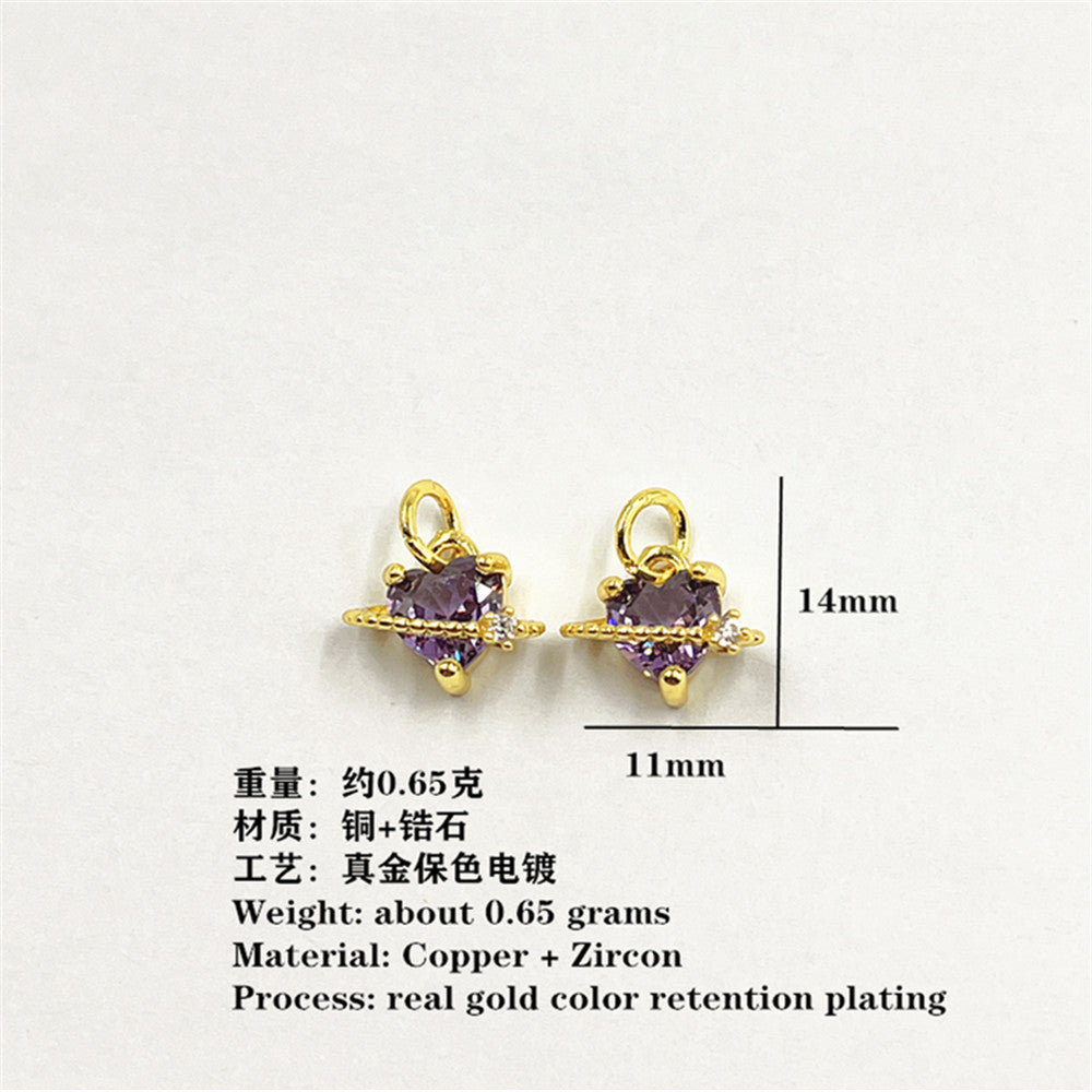 Wholesale Colorful zircon heart pendant