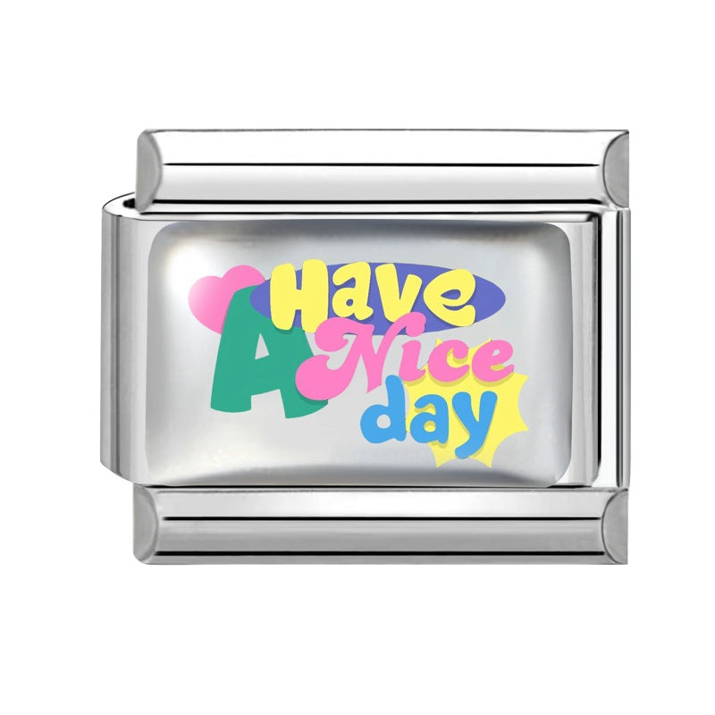 Wholesale 9mm Italian Charm Starter Bracelets DIY Cute Cartoon Stainless Steel Composable Bracelet