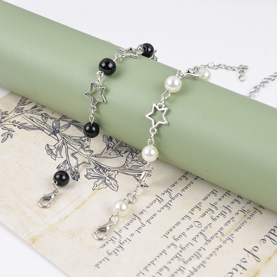 Wholesale Retro Star Pearl Bracelet Punk Hollow Design Stylish Jewelry Accessory For Gift
