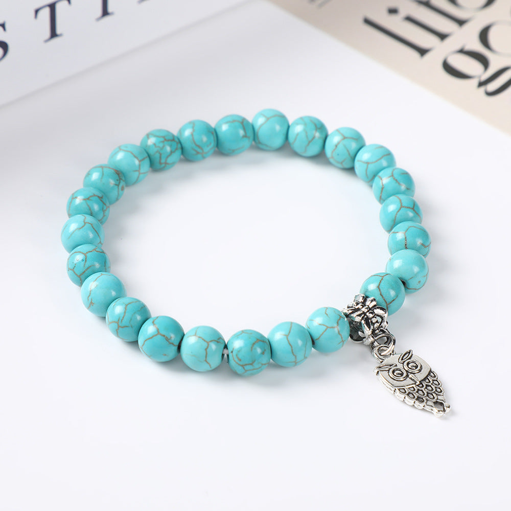 Wholesale Bohemian Turquoise Acrylic Turtle Tree Pendant Bracelet Fashion Accessory for Daily Wear