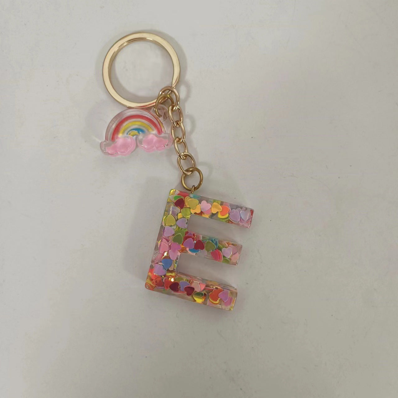 Wholesale Trendy Resin Alphabet Letter Keychains 26 A Z Iridescent Sequin Charm Set Party Gift Bag Charm Boutique Resale Accessory