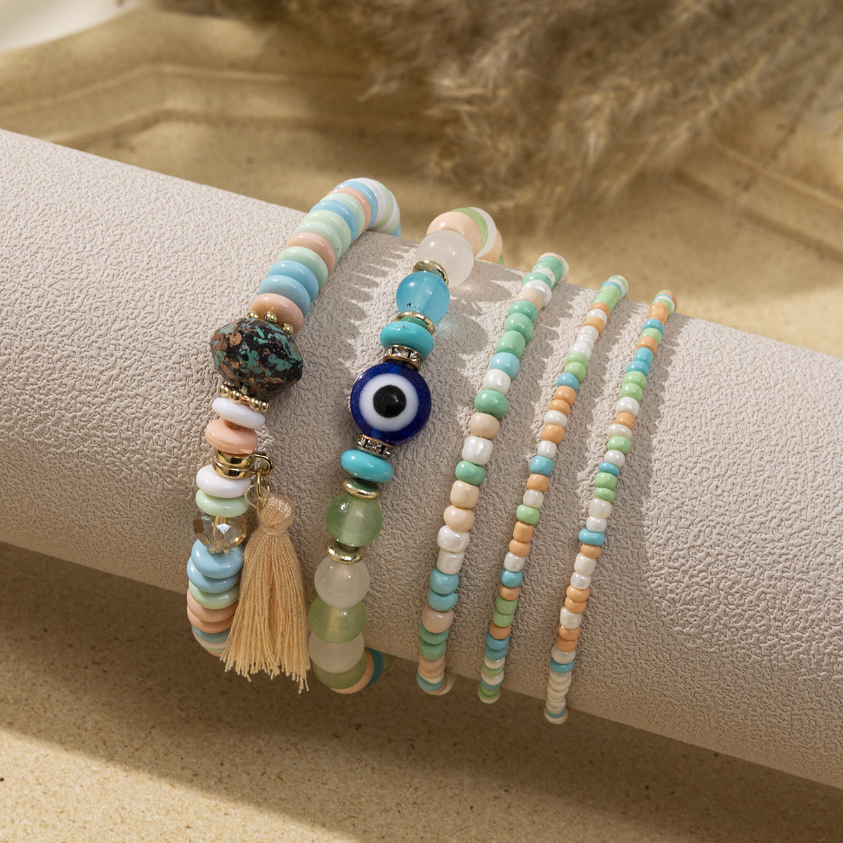 Wholesale Devil Eye Bracelet Bohemian Multi-layered Tassel Pendant ACC-BT-XLH004