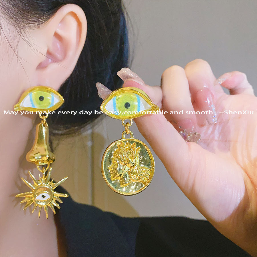 Wholesale Retro Funny Personality Ears Eyes Nose Multi-element Necklace