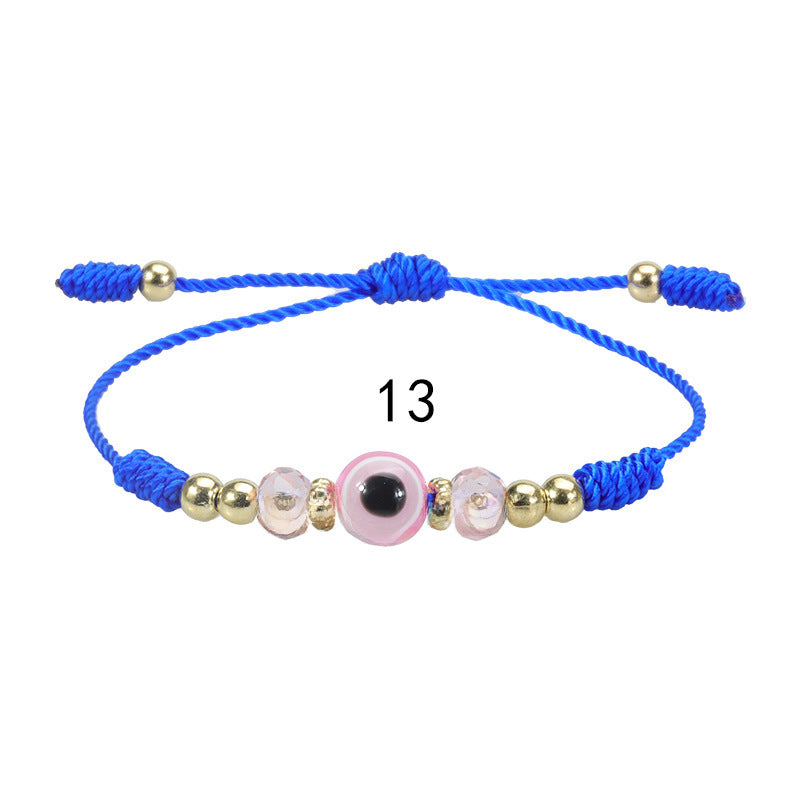 Wholesale Evil Eye Bracelet Crystal Beaded Bracelet Adjustable Braided Bracelet
