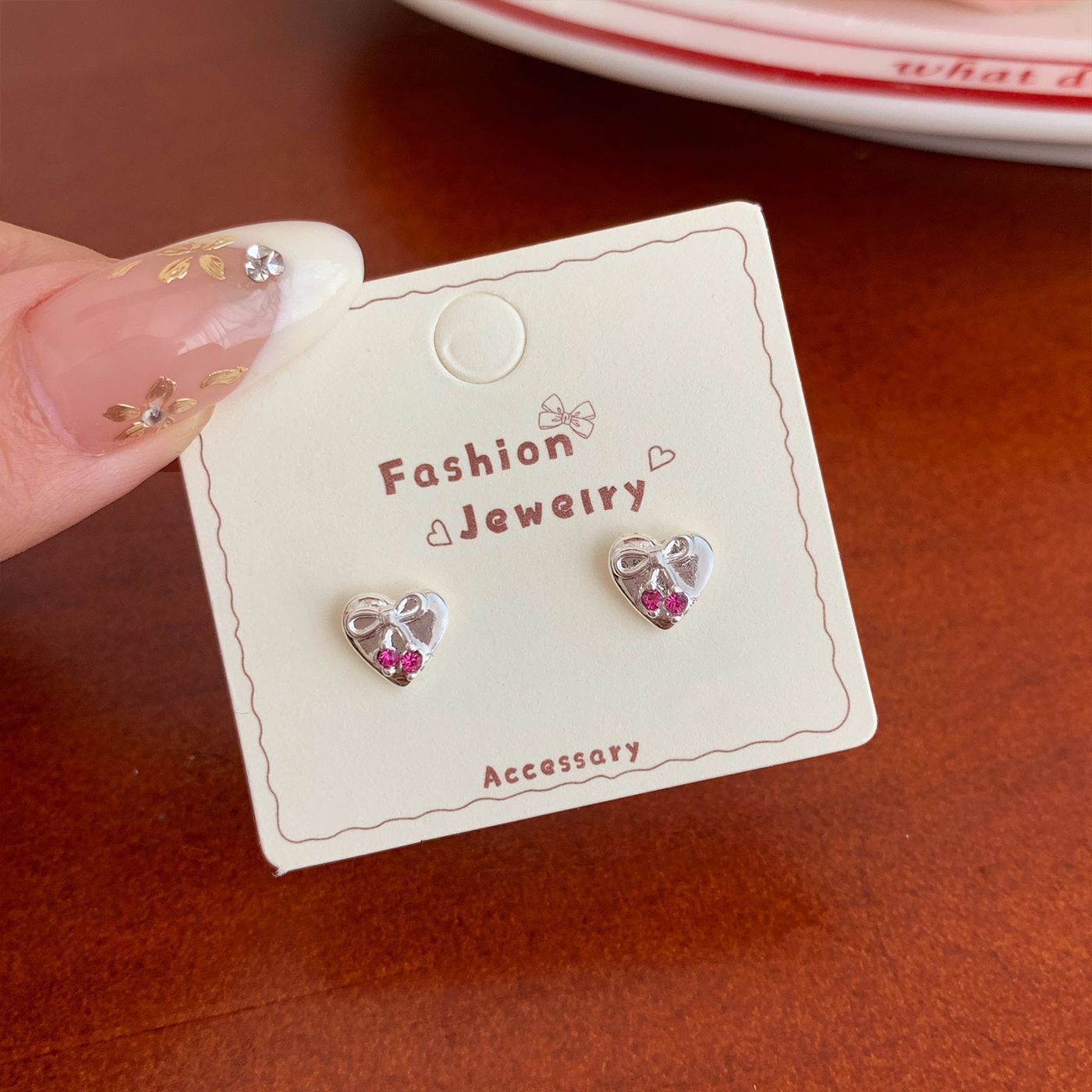 Wholesale Fun bread ice cream fruit dessert earrings silver needle sweet exquisite bow earrings