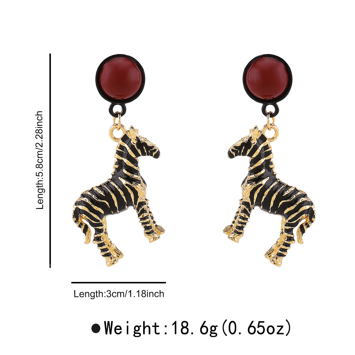 Wholesale Alloy Oil Dropping Animal-shaped Zebra Earrings