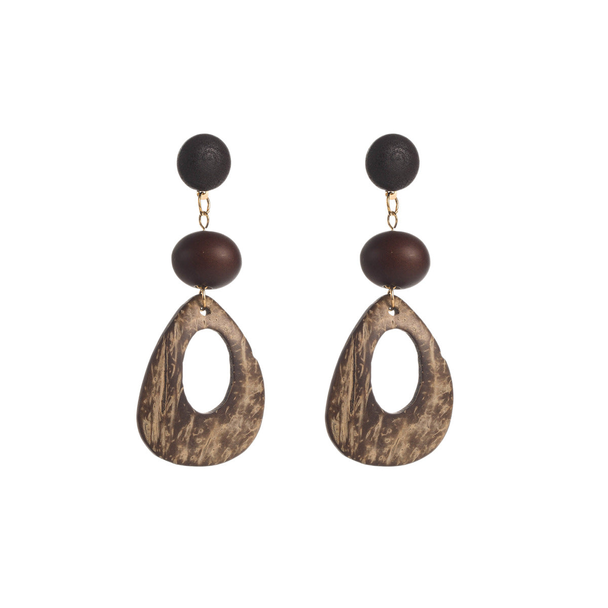 Wholesale atmosphere geometric wooden earrings