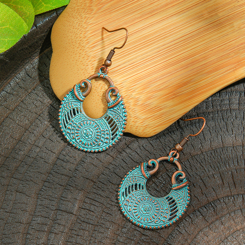 Wholesale Ethnic Geometric Retro Earrings Fashion Jewelry Accessory Boutique Gift