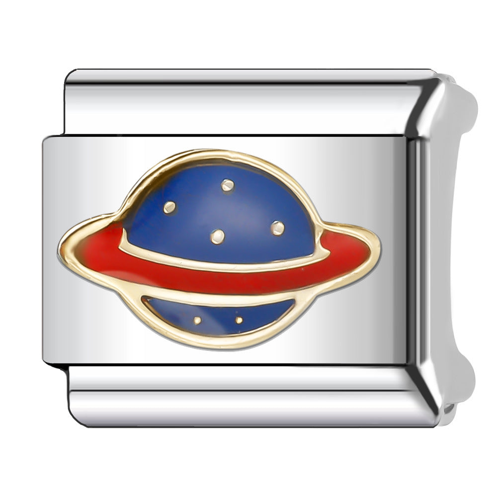 Wholesale Italian Charm Bracelet 9mm DIY Splicing Star Moon Planet Stainless Steel Composable Bracelet