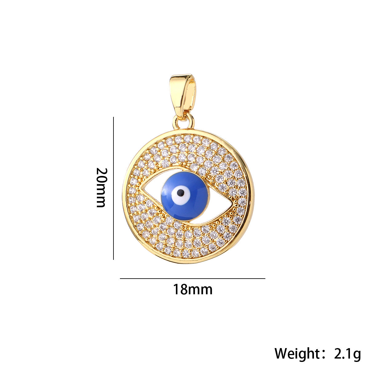 Wholesale Fashion Boho Evil Eye Gold Plated Brass Zircon Pendant For DIY Necklace Making Boutique Resale